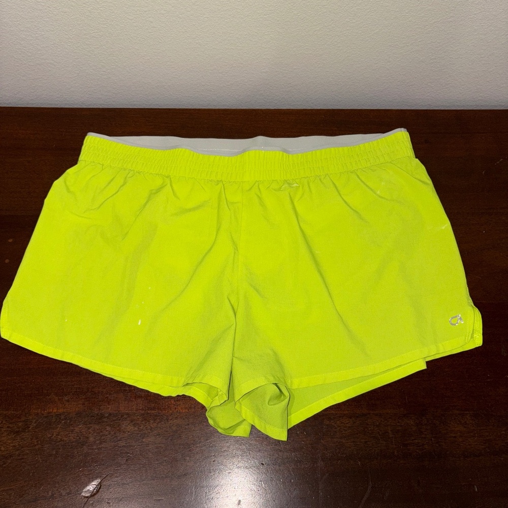 GapFit Running Shorts Chartreuse Yellow XL Lined Athletic 3" EUC